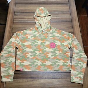 Magellan Outdoors X Shiner Bock Pullover LS Crop Hoodie Camo - Size Medium